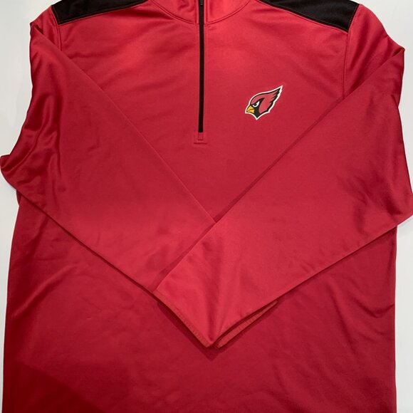 NFL Arizona Cardinals Quarter Zip Men's Sweater 2XL Red Pullover Team Apparel - Picture 2 of 9